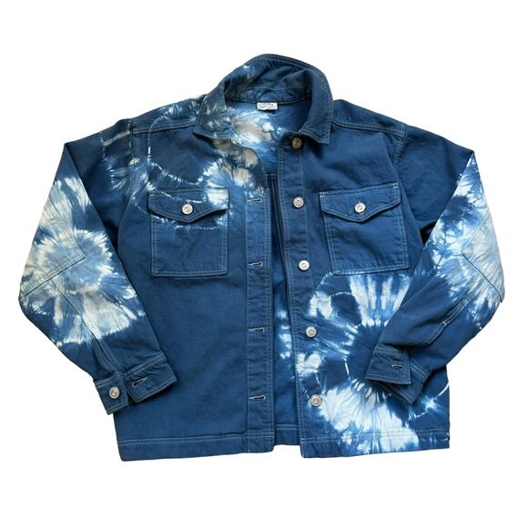 BDG Urban Outfitters Oversized Blue Denim Tie-Dye Jean Jacket Women’s Size Small - Picture 4 of 5
